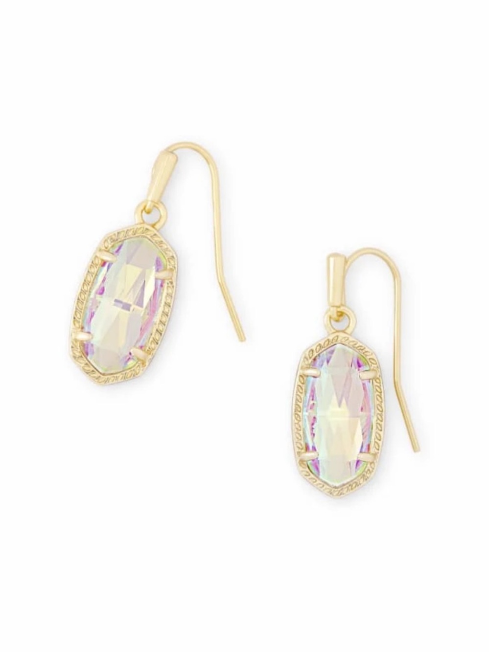 Kendra Scott Gold Iridescent Oval Drop Earrings